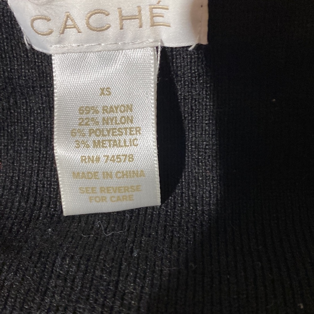 Cache Open Shoulder Sweater Tunic, Size Xs Nwot - image 4